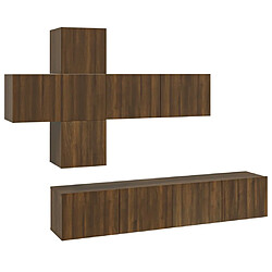 vidaXL Ensemble de meubles TV 7 pcs Chêne marron Bois d'ingénierie