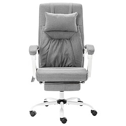 Helloshop26 Chaise fauteuil siège de bureau informatique étude de massage tissu gris 02_0024011