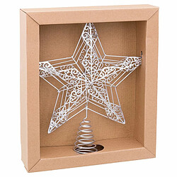 BigBuy Home Étoile de Noël Argenté Métal 25 x 5,5 x 30 cm