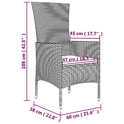 vidaXL Chaises de jardin avec coussins lot de 2 Résine tressée Beige pas cher