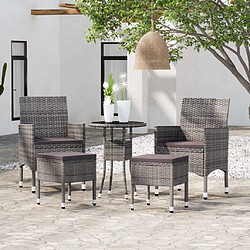 Maison Chic Salon de jardin 5 pcs | Ensemble de Table et chaises | Mobilier d'Extérieur Résine tressée Gris -GKD67866