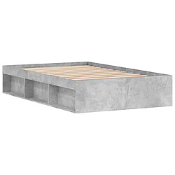 Maison Chic Lit adulte - Lit simple Cadre de lit,Structure du lit Contemporain gris béton 120x200 cm -MN30944 pas cher