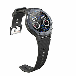 Lemfo Lf26Max Hommes Montre Intelligente Bluetooth Appel Montre 300 Mah Batterie Ip68 Étanche Argent Noir pas cher