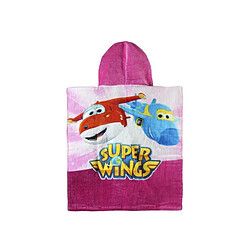 Serviette Poncho Rose à Capuche de Super Wings