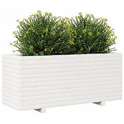 Avis vidaXL Jardinière blanc 110x40x49,5 cm bois de pin massif