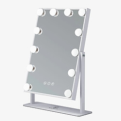 FENCHILIN Miroir de maquillage 30 x 41cm Rotation libre Blanc