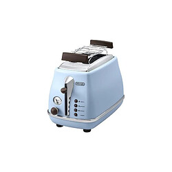 DELONGHI CTOV 2103.AZ Grille Pain Icona Vintage - Bleu et Marron