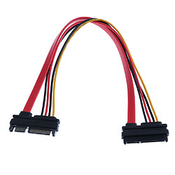 1 Pc 30CM Mâle à Femelle SATA Data Power Cable Extension M / F 22P 7 + 15 Broches