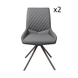 Inside 75 Lot de 2 chaises design TWIN WHITE pieds métal anthracite assise polyurethane gris 