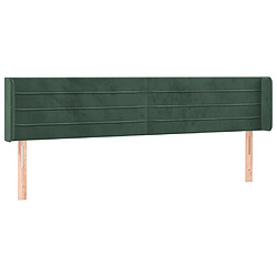 vidaXL Tête de lit avec oreilles Vert foncé 163x16x78/88 cm Velours