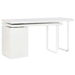 Avis Pegane Meuble du bureau, table de bureau en bois MDF et métal blanc - longueur 150 x profondeur 120 x Hauteur 75 cm