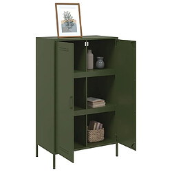 Acheter vidaXL Buffet haut vert olive 68x39x113 cm acier