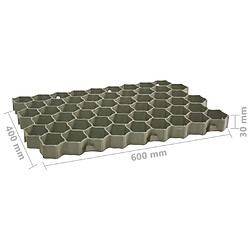 vidaXL Grilles d'herbe 16 pcs vert 60x40x3 cm plastique pas cher