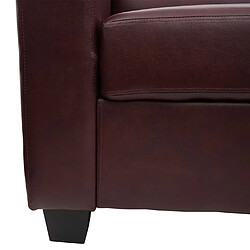 Mendler Fauteuil chaise lounge Lille ~ similicuir, rouge-brun pas cher