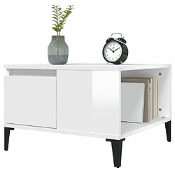 Acheter Maison Chic Table basse,Table Console Table d'appoint, Table pour salon blanc brillant 55x55x36,5 cm bois d'ingénierie -MN45466