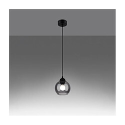 Avis Luminaire Center Suspension Alino Acier,Verre Noir