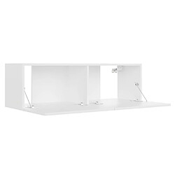 Acheter vidaXL Meuble TV Blanc 100x30x30 cm Bois d’ingénierie