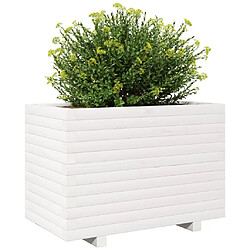 Avis vidaXL Jardinière blanc 70x40x49,5 cm bois de pin massif