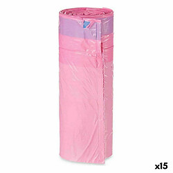 BigBuy Home Sacs à ordures Parfumé Fermeture automatique Rose Polyéthylène 15 Unités 30 L