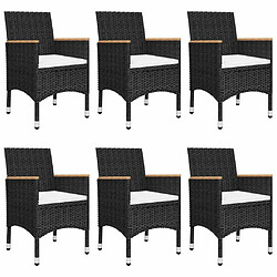 Acheter Salle à manger de jardin 7 pcs,Table et chaise à dîner Noir -MN98912