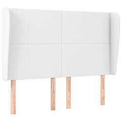 vidaXL Tête de lit avec oreilles Blanc 147x23x118/128 cm Similicuir