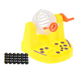 Avis Mini Bingo Cage et Balles Set Machine de Jeu de Loterie Interactive Jouet Jaune