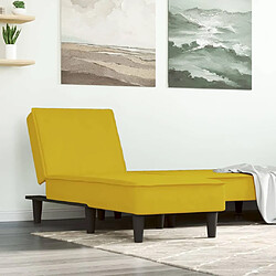 vidaXL Chaise longue jaune velours