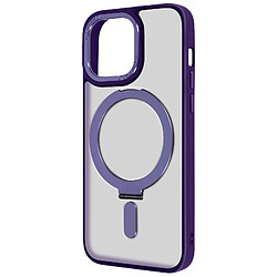 Avizar Coque MagSafe pour iPhone 15 Pro Silicone Gel Anneau Fonction Support Violet