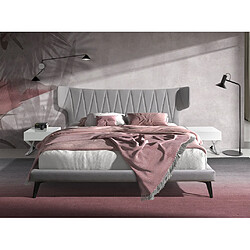 Avis Angel Cerda Lit en tissu gris clair