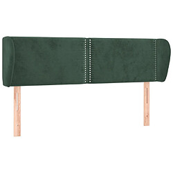 vidaXL Tête de lit avec oreilles Vert foncé 147x23x78/88 cm Velours