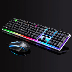 Kit Souris Clavier Filaire Gaming Arc-en-ciel Rétroéclairé Pour Ordinateur Noir pas cher