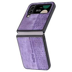 Coque en TPU + PU anti-rayures pour votre Samsung Galaxy Z Flip3 5G - violet