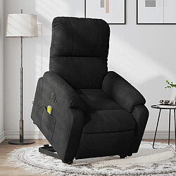 vidaXL Fauteuil inclinable de massage électrique noir tissu microfibre