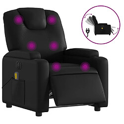 vidaXL Fauteuil de massage inclinable électrique noir similicuir