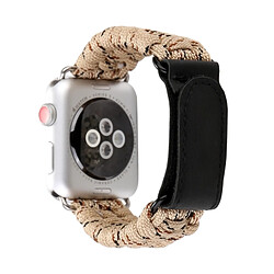 Wewoo Bande de montre-bracelet en nylon avec corde de parapluie en cuir véritable boucle en acier inoxydable pour Apple Watch série 3 & 2 & 1 38mm or pas cher