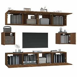 Acheter Maison Chic Ensemble de meubles TV 6 pcs | Banc TV Moderne pour salon | Meuble de Rangement - Chêne marron Bois d'ingénierie -MN68767