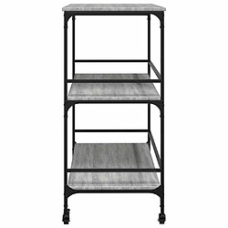 Maison Chic Desserte de cuisine | Chariot de cuisine | Meuble de rangement roulant sonoma gris 100,5x50x105cm bois d'ingénierie -GKD51693 pas cher