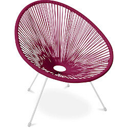 ICONIK INTERIOR Fauteuil Acapulco - Piétement Blanc - Nouvelle Édition Violet