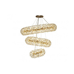 Luminaire Center Suspension 74 ampoules Cristal k9 Or français pas cher