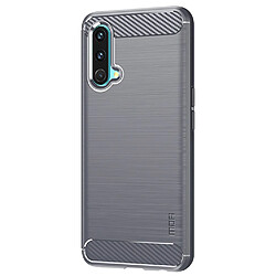 Coque en TPU MOFI Porte-chocs, texture fibre de carbone, surface brossée, gris pour votre OnePlus Nord CE 5G