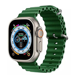 NIS Bracelet en silicone Ocean pour Apple Watch Series Ultra - 49 mm - Vert