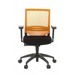 Hjh Office Siège de bureau / Fauteuil de direction PORTO BASE, assise tissu / dossier maille noir / orange