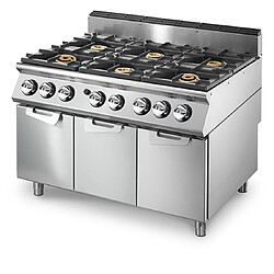 VIRTUS GROUP Cuisinière Gaz avec 2 Brûleurs Chacun 16 kW et 4 Brûleurs Chacun 6 kW sur Coffre 3 Portes - Virtus