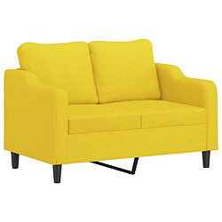 vidaXL Canapé à 2 places Jaune clair 120 cm Tissu