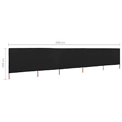 vidaXL Paravent 5 panneaux Tissu 600 x 160 cm Noir pas cher