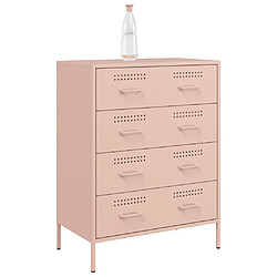 Avis vidaXL Buffet rose 68x39x89 cm acier