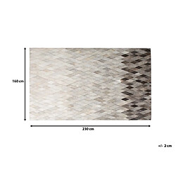 Beliani Tapis en cuir blanc et gris 160 x 230 cm MALDAN