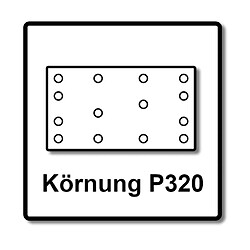 Festool STF 80x133 Bandes abrasives Granat P320 80 x 133 mm, pour ponceuses vibrantes RTS 400, RTSC 400, RS 400, RS 4, LS 130, 200 pcs. (2x 497125)