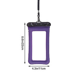 Universal Sac étanche mobile PVC PVC Sac à téléphone mobile Sac tactile Case de sac de téléphone mobile transparent (violet)