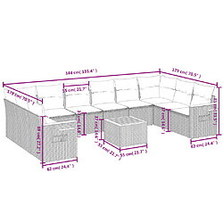 Avis Maison Chic Salon de jardin 11 pcs avec coussins | Ensemble de Table et chaises | Mobilier d'Extérieur beige résine tressée -GKD38777